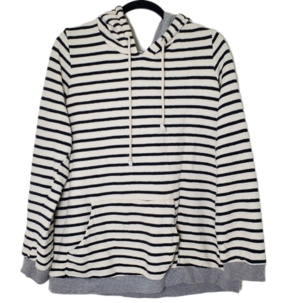 Honey‎ Punch Women's Stripe Cotton Hoodie Pullover with Kangaroo Pocket